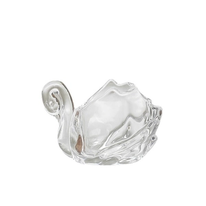 Elegant swan-shaped clear glass storage bowl and decorative jewelry holder for home decor