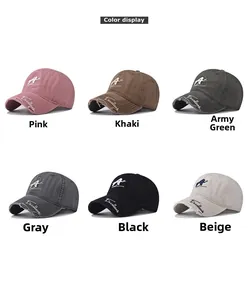 Aperçu des couleurs de casquettes en coton délavé avec broderie A+ et bords usés