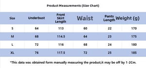 Detailed size chart for mesh nightdress including bust, waist, length and weight measurements