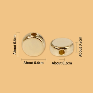Golden CCB flat round spacer beads with 0.6cm diameter for DIY jewelry making