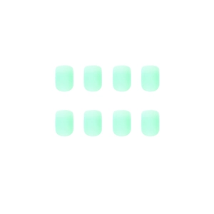 Short square mint green matte press-on nails set with minimalist gradient design