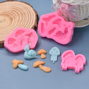 Mushroom Snail Silicone Mold Food Grade For Cake Decoration Fondant Resin Clay DIY Cartoon Forest Theme Novelty