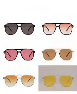 Τετράγωνα γυαλιά ηλίου aviator με διπλή γέφυρα και διάφορους έγχρωμους φακούς