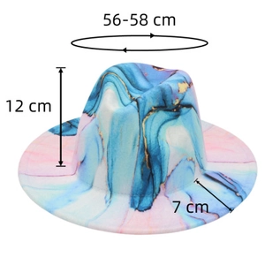 Specifiche dettagliate delle dimensioni del cappello fedora marmorizzato colorato