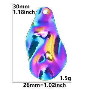 Accessoire en acier inoxydable arc-en-ciel avec dimensions de 30mm et poids de 1,5g