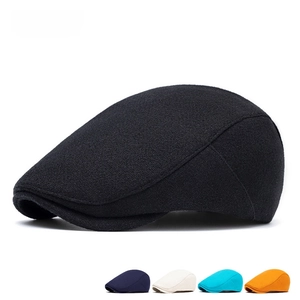 Classic wool blend newsboy cap for men and women available in multiple solid colors