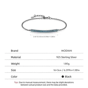925 Sterling Silver punk bracelet with turquoise blue stones in black metal finish