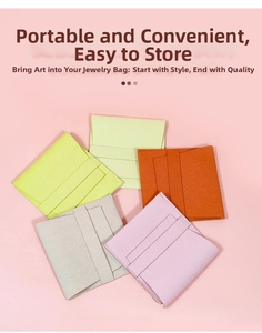 Microfiber envelope pouches for jewelry in various soft pastel colors and stitching