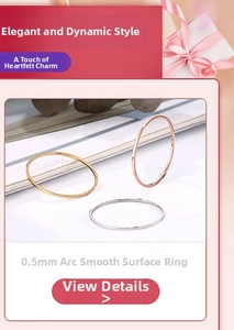 Detailed macro view of 0.5mm ultra-thin rounded gold, silver, and rose gold band rings