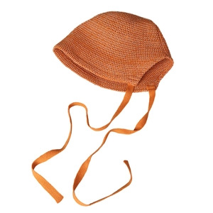 Breathable caramel knit lace-up fisherman hat with soft texture for a sweet aesthetic