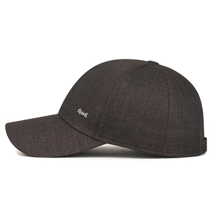 Classic charcoal grey men's baseball cap with subtle plaid texture and Sport metal logo