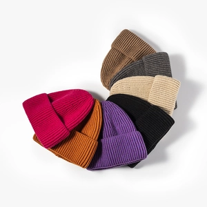 Vertical ribbed knit beanies in seven vibrant colors for winter outdoor warmth