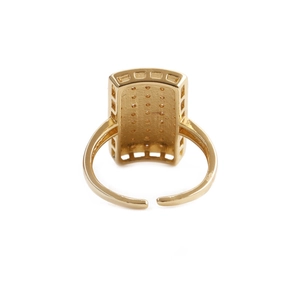 Grober geometrischer vergoldeter verstellbarer Ring für Damen und Herren im Hip-Hop-Stil
