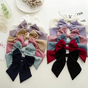Oversized Bow Hair Clip Large Fabric Spring Clip Elegant French Style Barrette For Women Ponytail Headpiece Accessory