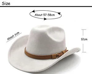 Spécifications de taille pour chapeau de cowboy en daim gris avec diagramme précis