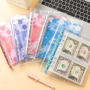 Floral A6 binder money saving challenge budget book with 100-day cash envelopes