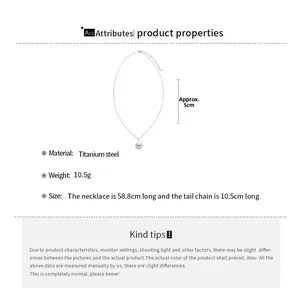 Spécifications du collier à billes en titane avec longueur de 58,8 cm et poids de 10,5 g