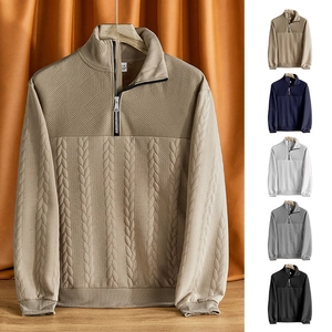 Felpa da uomo in maglia con mezza zip disponibile in vari colori a tinta unita
