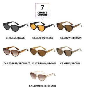 Lunettes de soleil œil de chat disponibles en sept couleurs dont noir orange et léopard