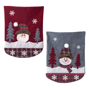 Set di coprisedie natalizi con Babbo Natale e pupazzo di neve per decorazioni festive