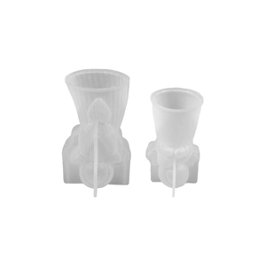 Two-piece set of translucent silicone angel molds for DIY candle and resin craft making