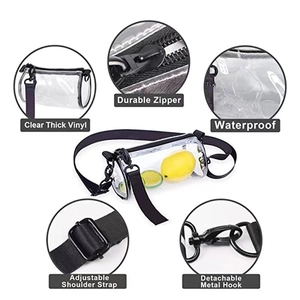 Borsa a Tracolla Cilindrica in PVC Trasparente Impermeabile Piccola Borsa da Spalla per Cosmetici Approvata per Stadio Donna Uomo
