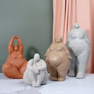 Artistic resin yoga woman figurines in various colors for home and desk decoration