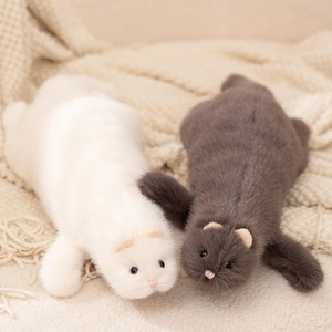 Realistic Ferret Plush Toy Soft Simulation Animal Long Doll Lying Stuffed Ferret For Kids Birthday Gift Home Decor