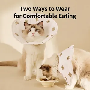 Collar Isabelino ajustable e impermeable para gatos con diseño de oso para recuperación