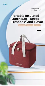 Detail of insulated lunch bag showing waterproof fabric and thermal aluminum foil lining