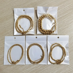 Detailed set of rose gold stainless steel bead necklaces with secure lobster clasps