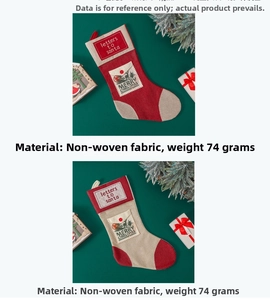 Detail of red and white Christmas stocking gift bags with festive holiday embroidery