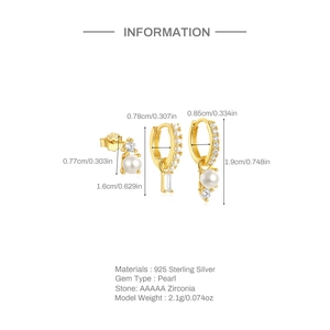Detailed size and material information for S925 sterling silver evil eye earring set