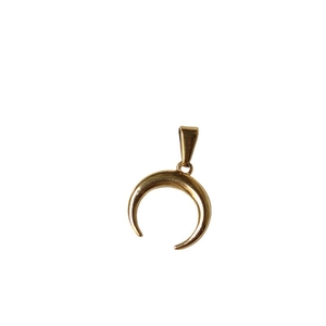 Polished 18K gold crescent moon pendant crafted from premium stainless steel