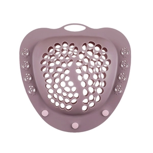 Deep pink silicone laundry bag for delicate bras with unique footprint drainage holes