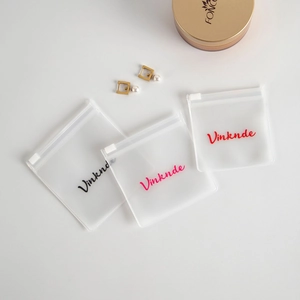 Three-piece frosted mini EVA jewelry storage bags with secure zipper closure for earrings