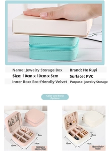 Pressure-resistant PU jewelry box with velvet lining and organized storage compartments