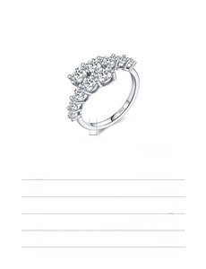 Macro detail of 925 sterling silver eternity ring with width and weight specifications