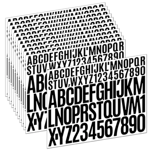 Stack of waterproof vinyl alphabet and number stickers for DIY scrapbooking projects
