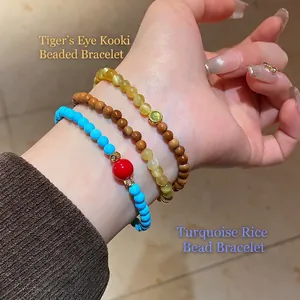 Bracelet En Perles Style Turquoise Pierre Synthétique Perle Rouge Alliage Entretoises Bijoux De Mode Ethniques Bohèmes Pour Femmes