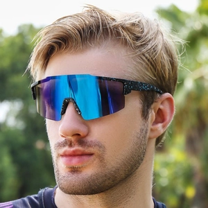 Sports Sunglasses Cycling Glasses UV400 Protection Oversized Mirror Lens Outdoor Windproof Running For Men Women