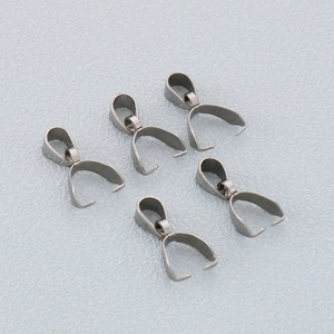Stainless Steel Pendant Pinch Bails DIY Necklace Link Connectors Jewelry Findings Simple Style Components Metal Craft