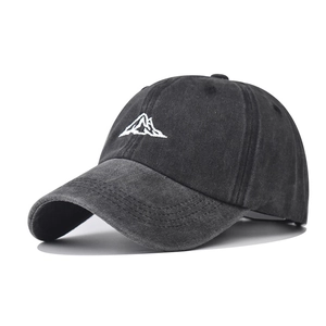 Baseball Cap Washed Cotton Vintage Distressed Mountain Embroidery Outdoor Sun Protection Adjustable Hat For Men Women