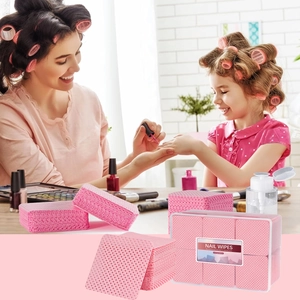 Lint-free pink nail wipes for manicure and eyelash care in a bulk 1000pcs pack