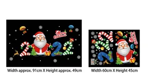 DIY Santa and Reindeer Christmas wall sticker for window glass decoration 60x45cm