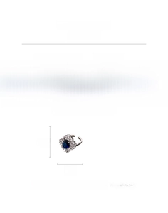 Detailed specifications of water drop zircon ring with dimensions and material info