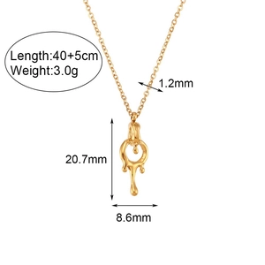 Detailed size specifications for 18K gold plated necklace with crescent pendant dimensions