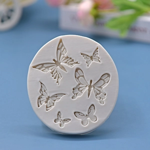White butterfly silicone mold for DIY baking and chocolate making with detailed patterns
