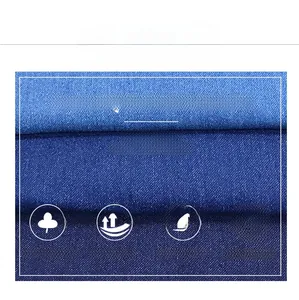 Texture dettagliata del tessuto denim blu con il 71%-80% di cotone per un comfort traspirante
