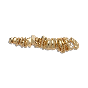 Minimalist 20-piece geometric gold earring set featuring irregular metal shapes and studs